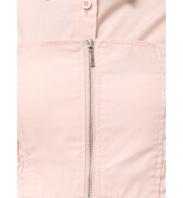 MERCURYDUO「シャーリングZIPビスチェセットシャツ」|シャツ・ブラウス|