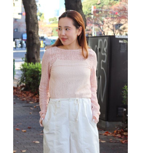 Ungrid「バックオープンレースロングスリーブTee」|Tシャツ・カットソー|