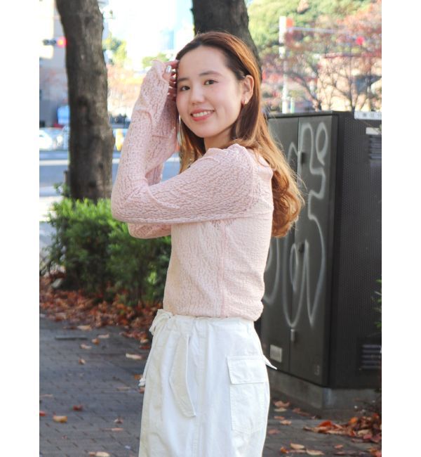 Ungrid「バックオープンレースロングスリーブTee」|Tシャツ・カットソー|