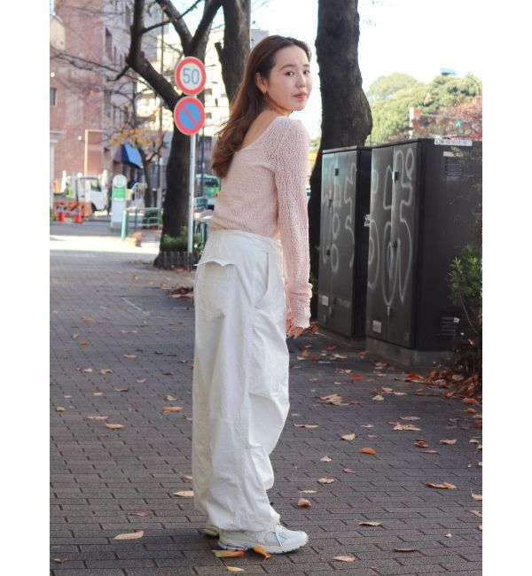 Ungrid「バックオープンレースロングスリーブTee」|Tシャツ・カットソー|