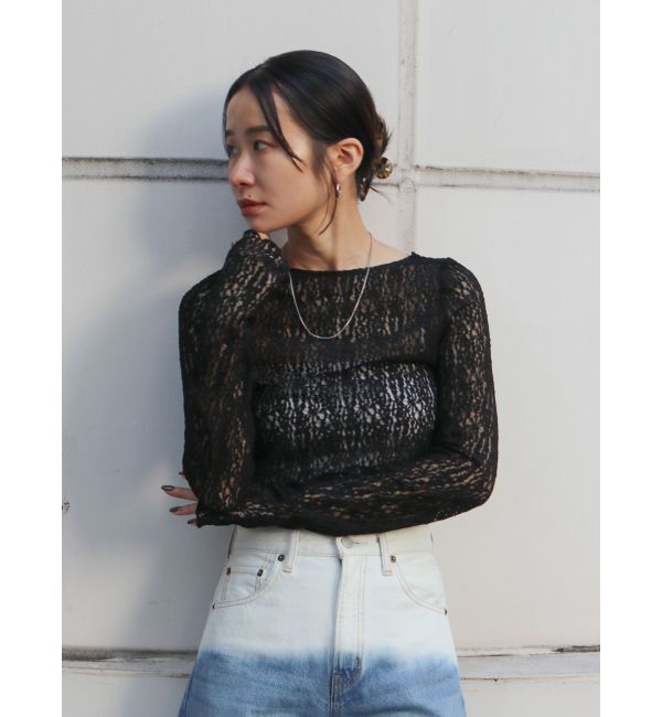 Ungrid「バックオープンレースロングスリーブTee」|Tシャツ・カットソー|