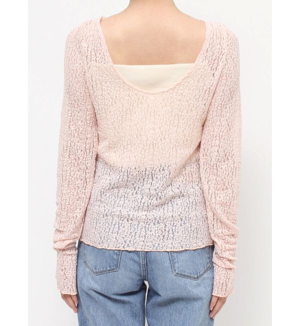 Ungrid「バックオープンレースロングスリーブTee」|Tシャツ・カットソー|