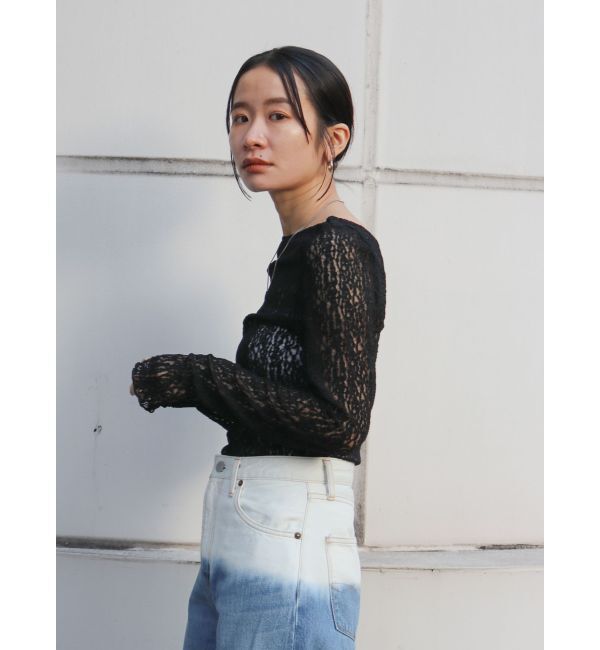 Ungrid「バックオープンレースロングスリーブTee」|Tシャツ・カットソー|