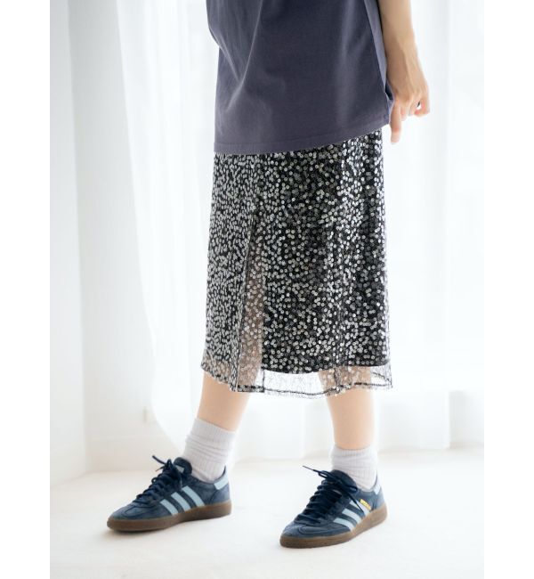Ungrid「ミドル丈スパンコールスカート」|スカート|