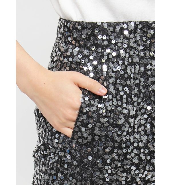 Ungrid「ミドル丈スパンコールスカート」|スカート|