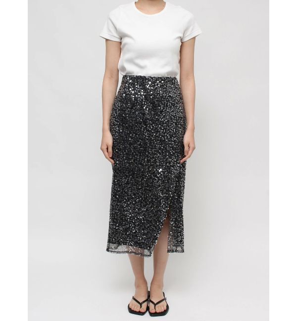 Ungrid「ミドル丈スパンコールスカート」|スカート|