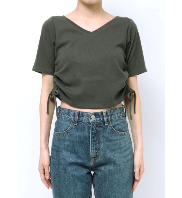 Ungrid「サイドギャザーショートTee」|Tシャツ・カットソー|