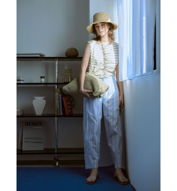 Ungrid「ギャザーデザインマルチボーダータンクトップ」|タンクトップ|