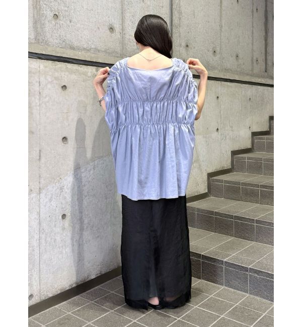 Ungrid「リネン混ギャザーノースリブラウス」|シャツ・ブラウス|