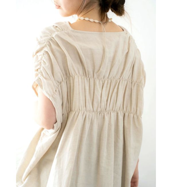 Ungrid「リネン混ギャザーノースリブラウス」|シャツ・ブラウス|