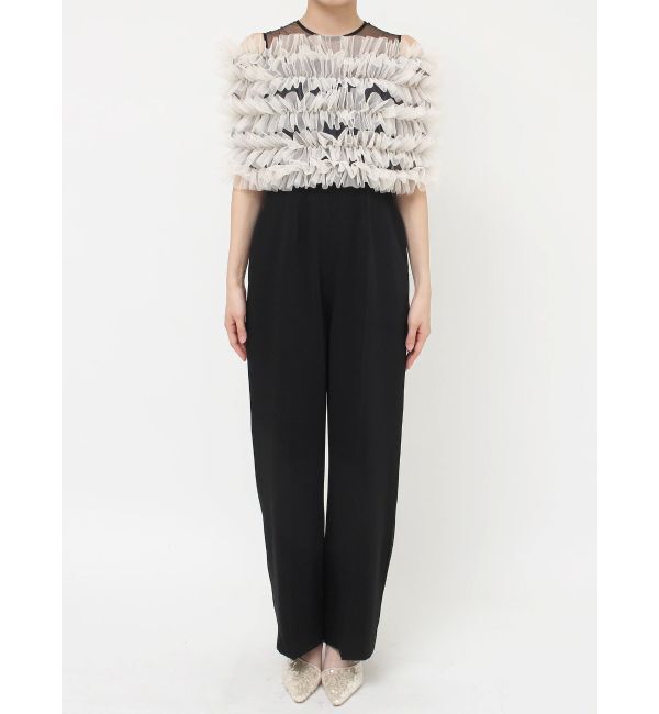 LAGUNAMOON「LADYチュールオフショルパンツドレス」|ドレス|