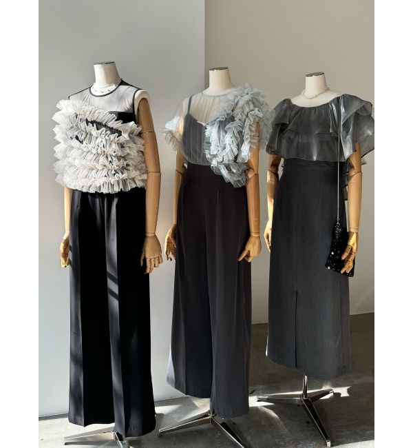 LAGUNAMOON「LADYチュールオフショルパンツドレス」|ドレス|