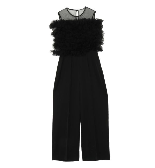 LAGUNAMOON「LADYチュールオフショルパンツドレス」|ドレス|ブラック