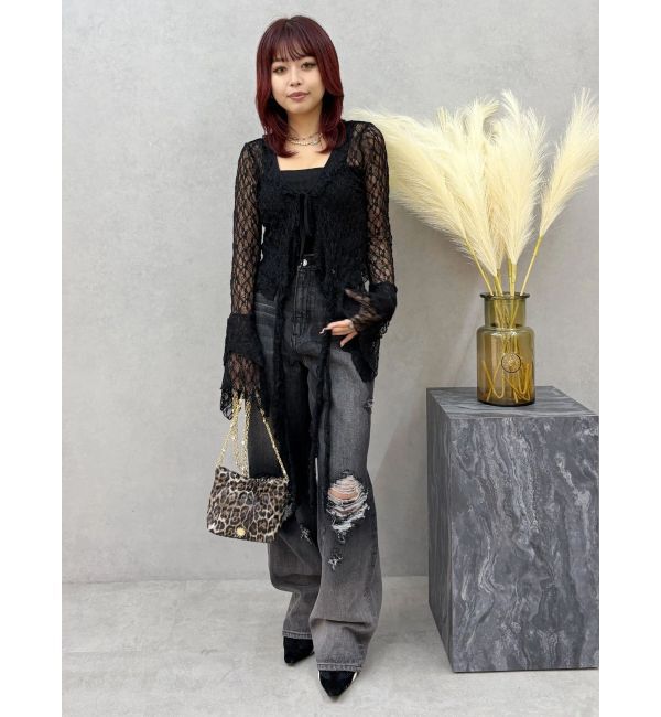 EVRIS「ヴィンテージライクダメージワイドデニムパンツ」|デニム|