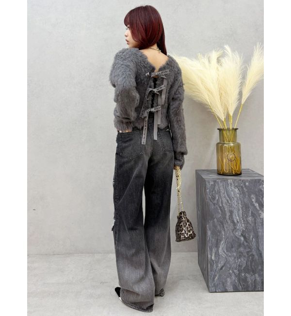 EVRIS「ヴィンテージライクダメージワイドデニムパンツ」|デニム|