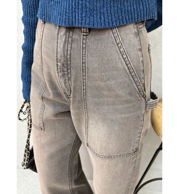 EVRIS「リベットペインターワイドデニムパンツ」|デニム|