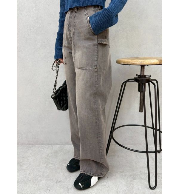 EVRIS「リベットペインターワイドデニムパンツ」|デニム|