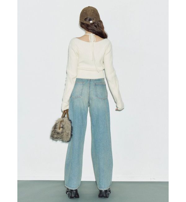 EVRIS「リベットペインターワイドデニムパンツ」|デニム|