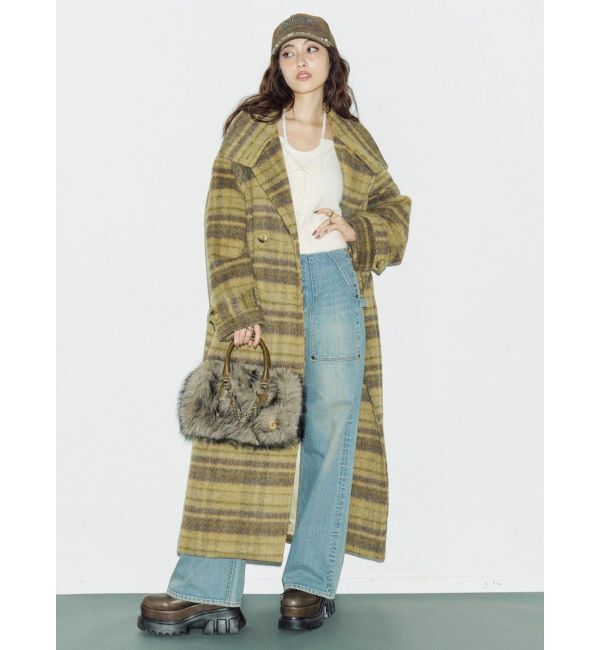 EVRIS「リベットペインターワイドデニムパンツ」|デニム|