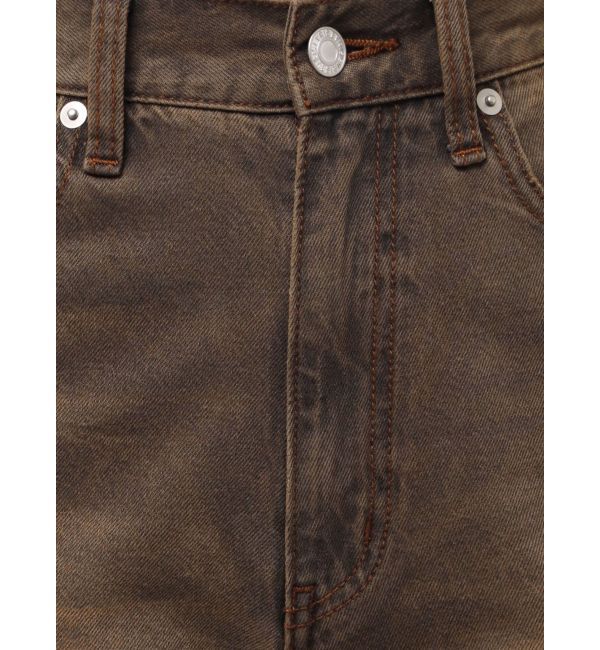 EVRIS「サイドギャザーリボンセミワイドデニムパンツ」|デニム|