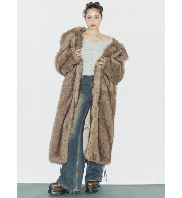 EVRIS「サイドギャザーリボンセミワイドデニムパンツ」|デニム|