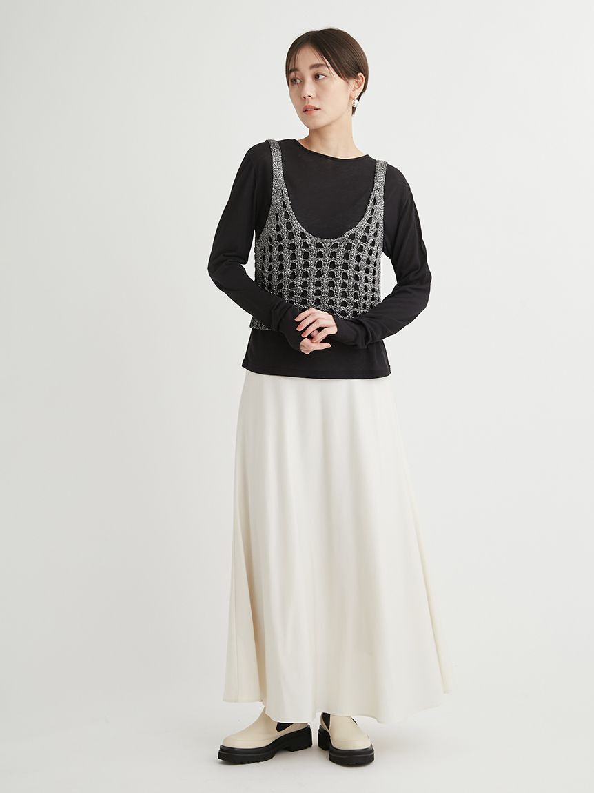 emmi atelier「オーガニックコットン強撚天竺トップス」|Tシャツ・カットソー|