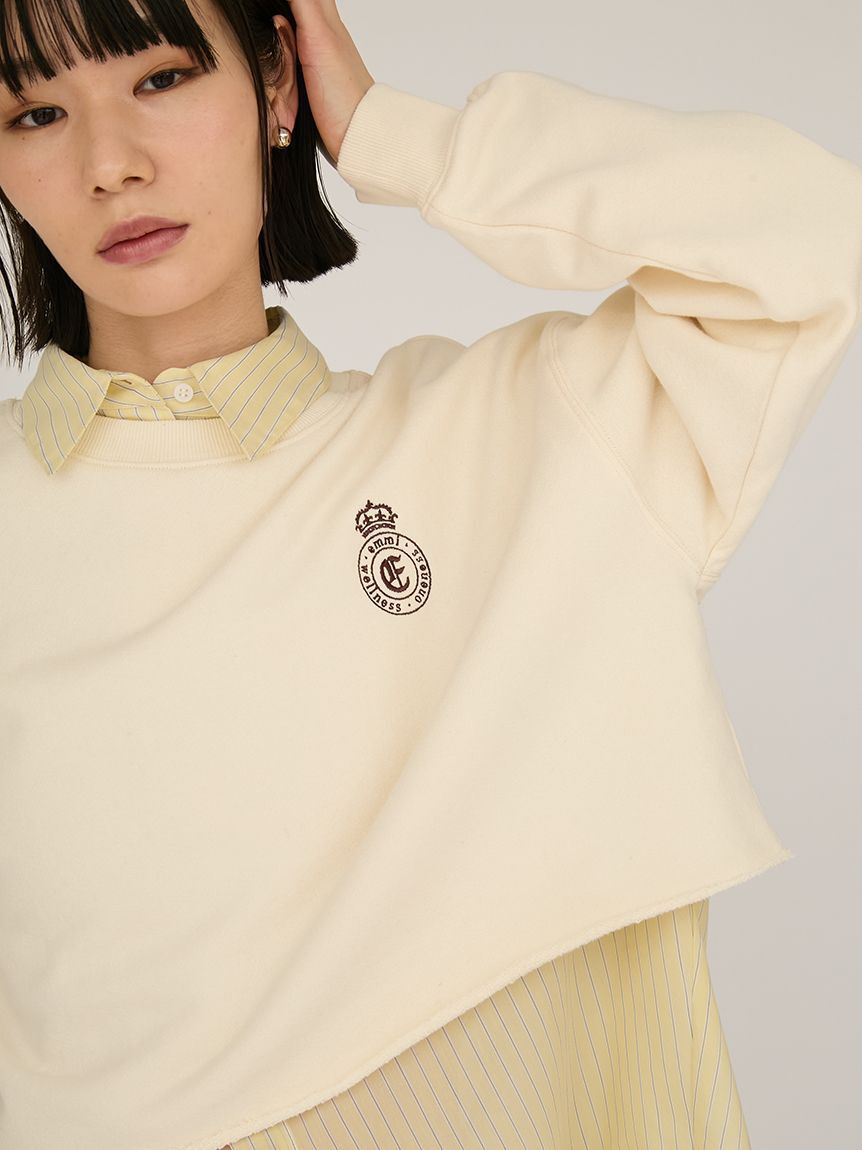 emmi atelier「エンブレムロゴスウェットトップス」|スウェット・ジャージ|
