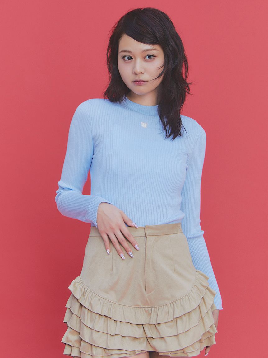 FURFUR「【限定カラー】リボン刺繍リブニットトップス」|ニット・セーター|