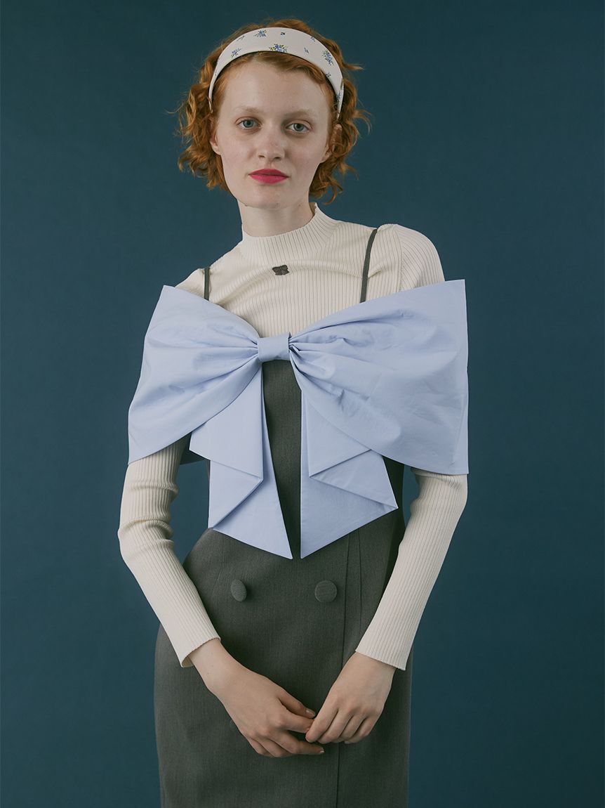 FURFUR「【限定カラー】リボン刺繍リブニットトップス」|ニット・セーター|