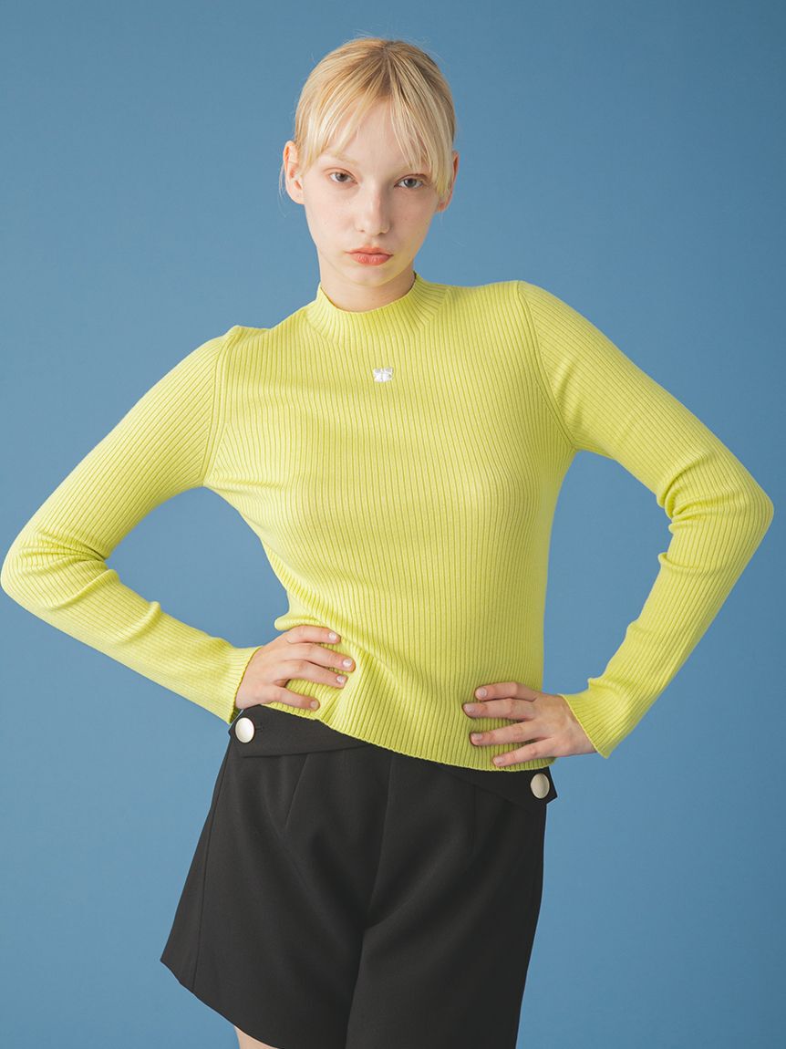 FURFUR「【限定カラー】リボン刺繍リブニットトップス」|ニット・セーター|