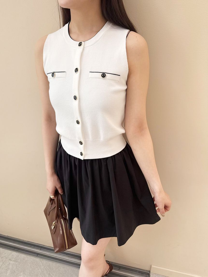 SNIDEL「Sustainableニットジレプルオーバー」|ニット・セーター|WHT