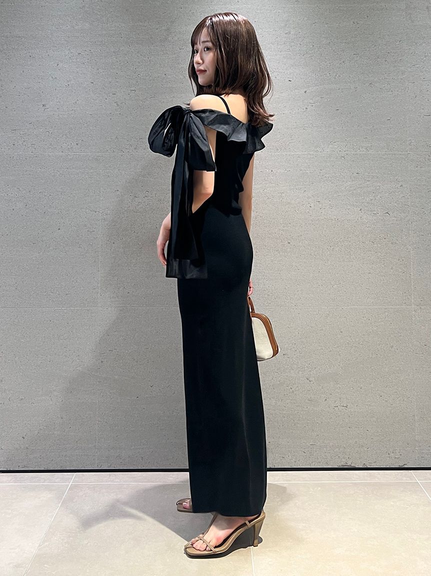 SNIDEL「ワンショルリボンニットワンピース」|ワンピース|