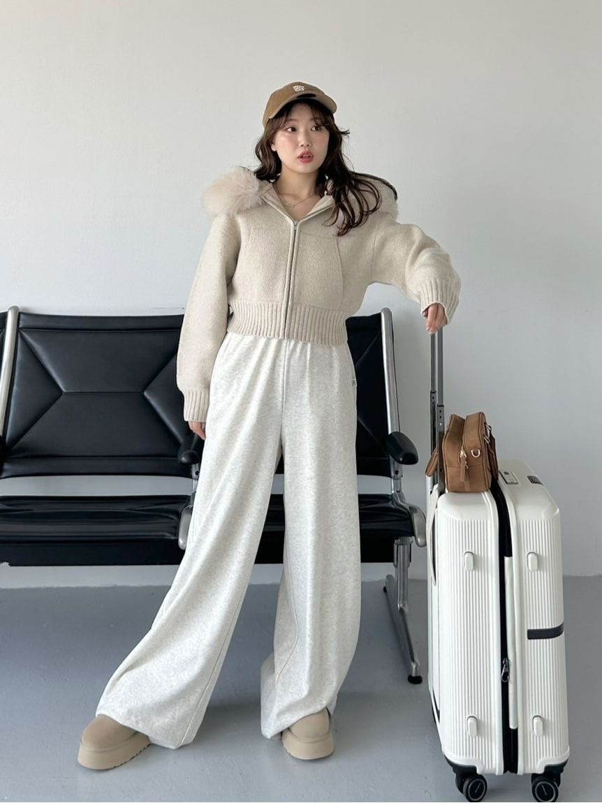 SNIDEL「【WEB限定カラーあり】UVカットスウェットワイドパンツ」|チノ|GRY