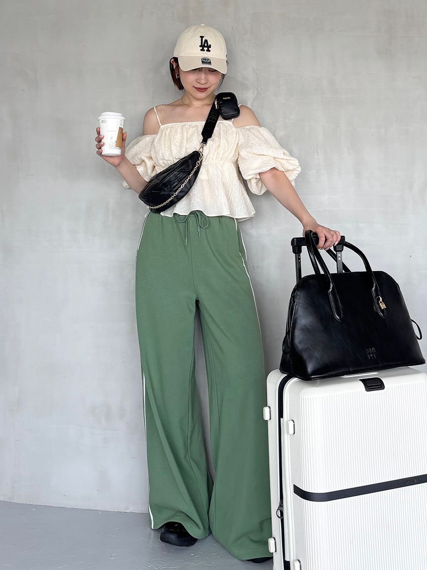 SNIDEL「【WEB限定カラーあり】UVカットスウェットワイドパンツ」|チノ|