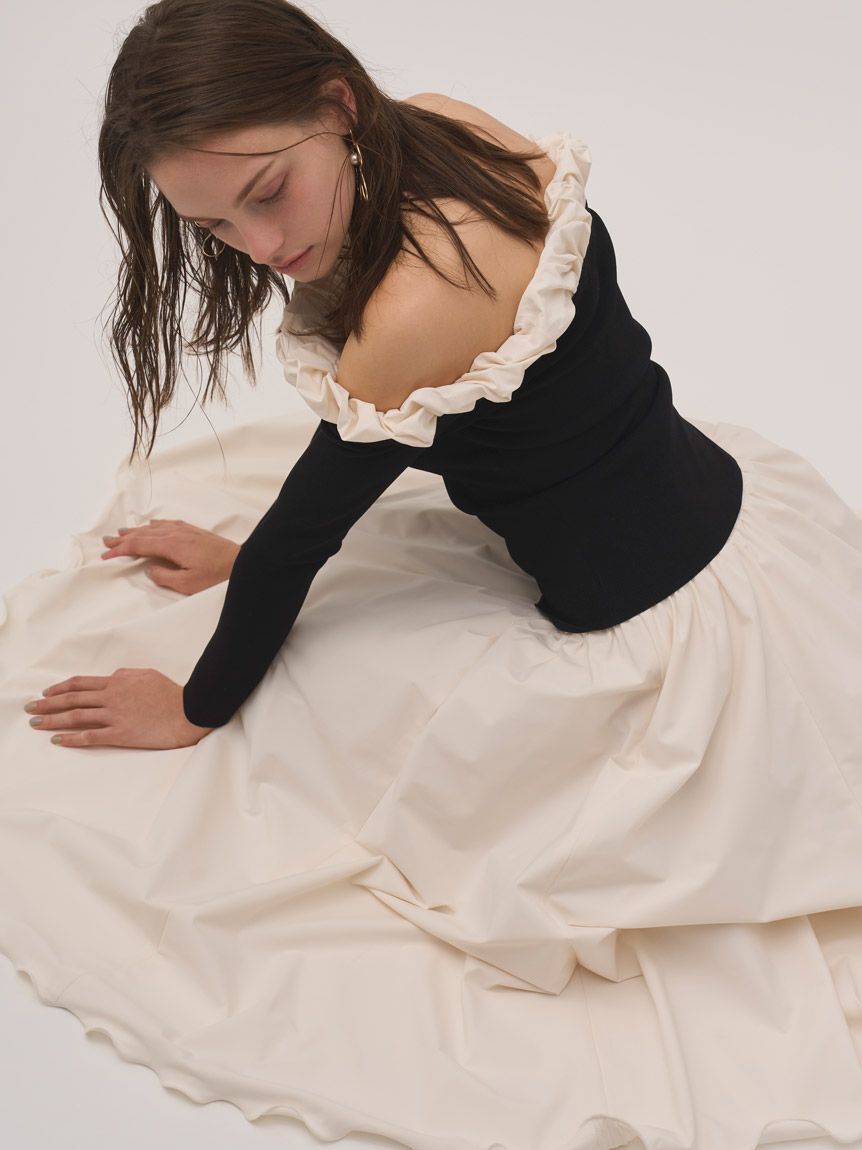 SNIDEL「ボリュームタフタスカート」|スカート|