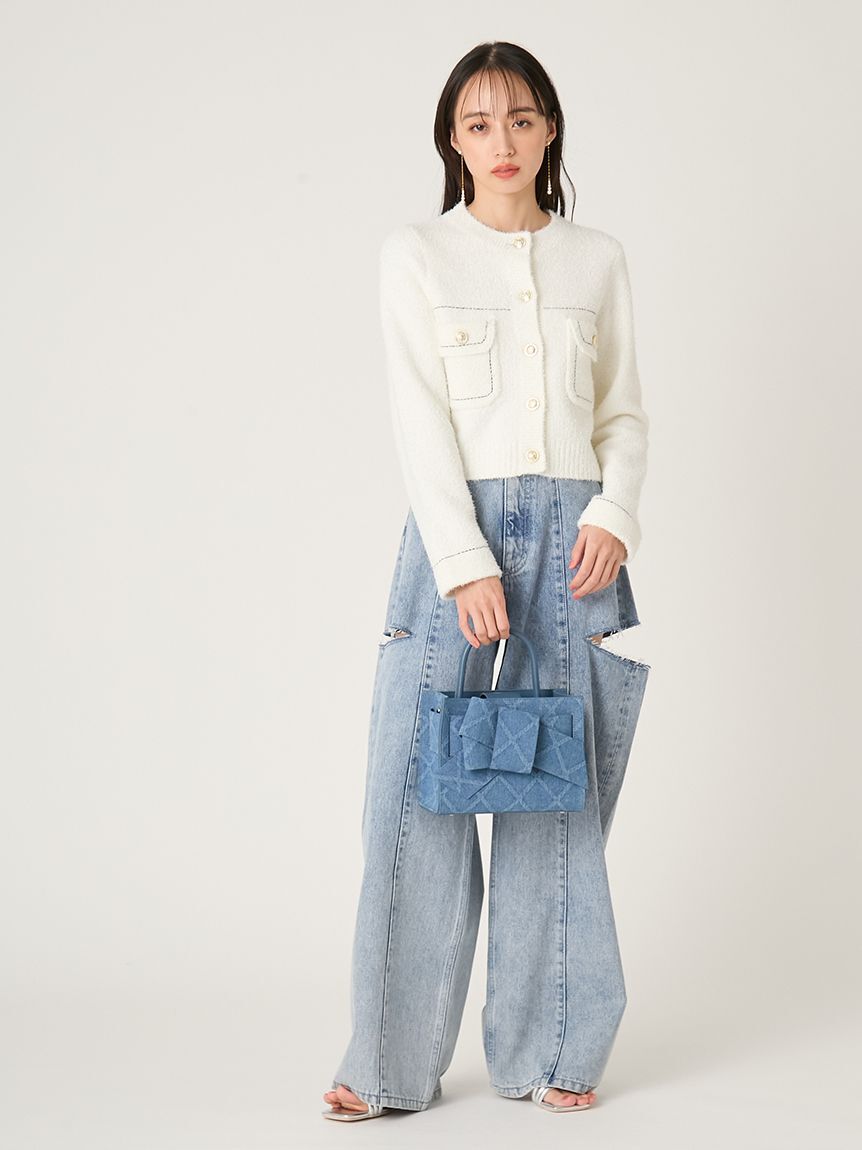 FRAY I.D「ミックスヤーンニットジャケット」|ニット・セーター|