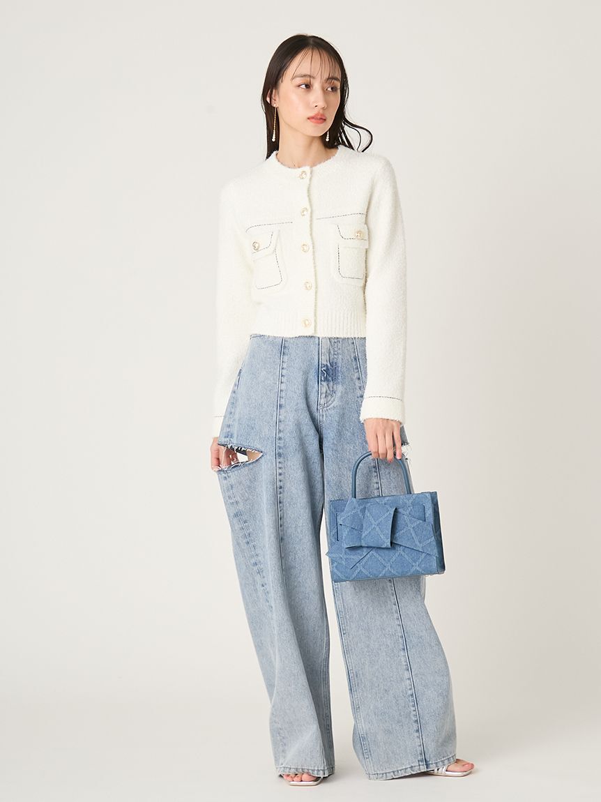 FRAY I.D「ミックスヤーンニットジャケット」|ニット・セーター|