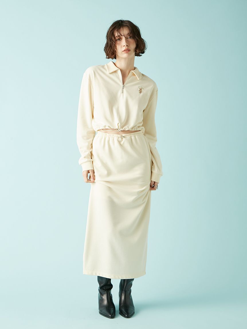 LILY BROWN「【WEB限定カラー】Lily Bearハーフジップクロップドスウェット」|スウェット・ジャージ|