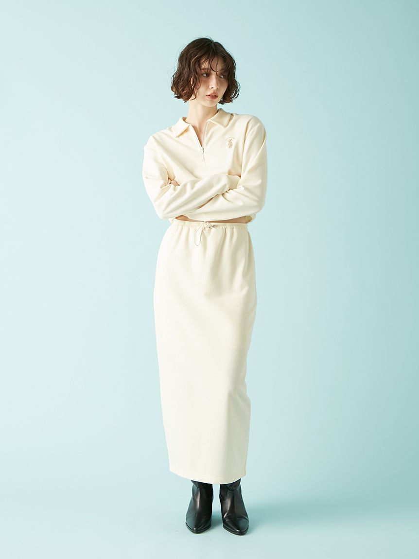 LILY BROWN「【WEB限定カラー】Lily Bearハーフジップクロップドスウェット」|スウェット・ジャージ|