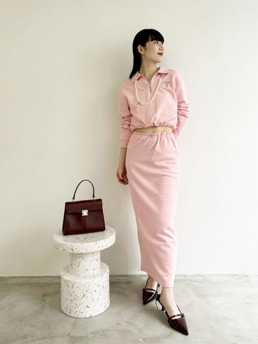 LILY BROWN「【WEB限定カラー】Lily Bearハーフジップクロップドスウェット」|スウェット・ジャージ|