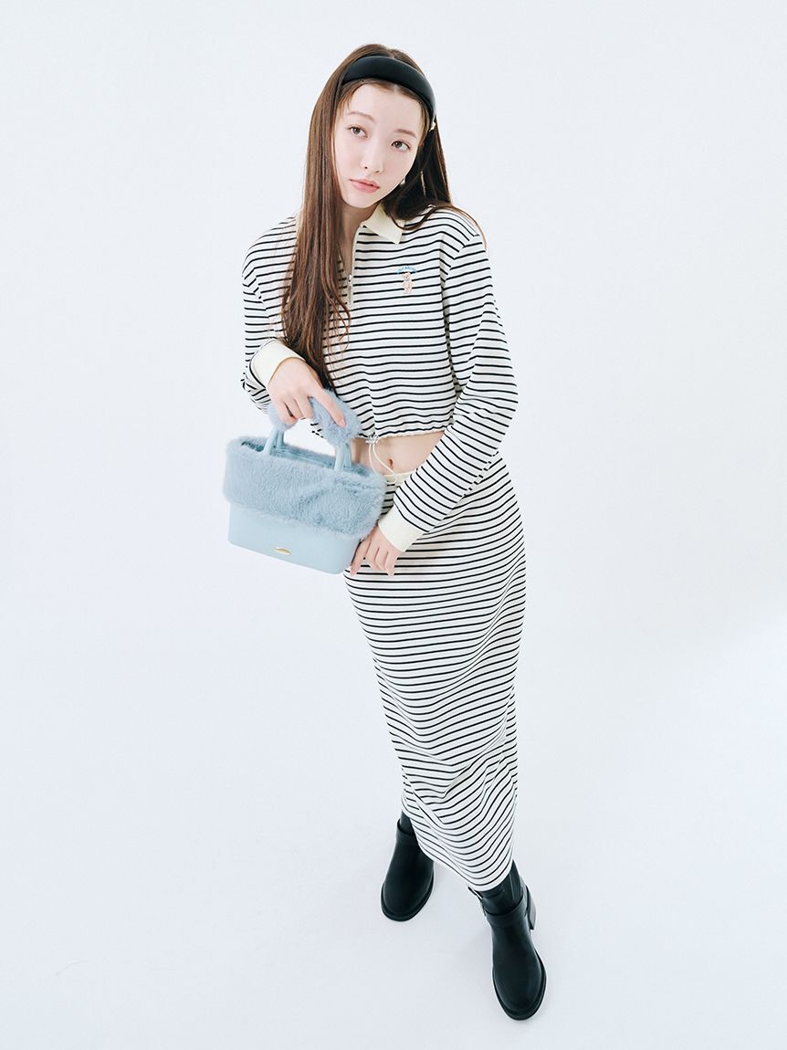 LILY BROWN「【WEB限定カラー】Lily Bearハーフジップクロップドスウェット」|スウェット・ジャージ|