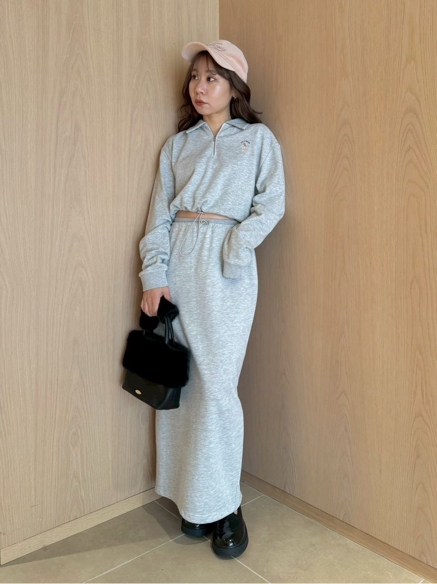 LILY BROWN「【WEB限定カラー】Lily Bearハーフジップクロップドスウェット」|スウェット・ジャージ|