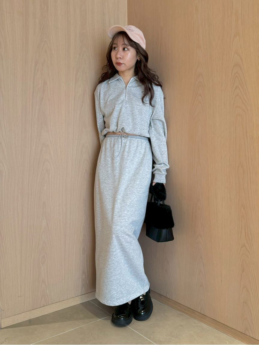 LILY BROWN「【WEB限定カラー】Lily Bearハーフジップクロップドスウェット」|スウェット・ジャージ|