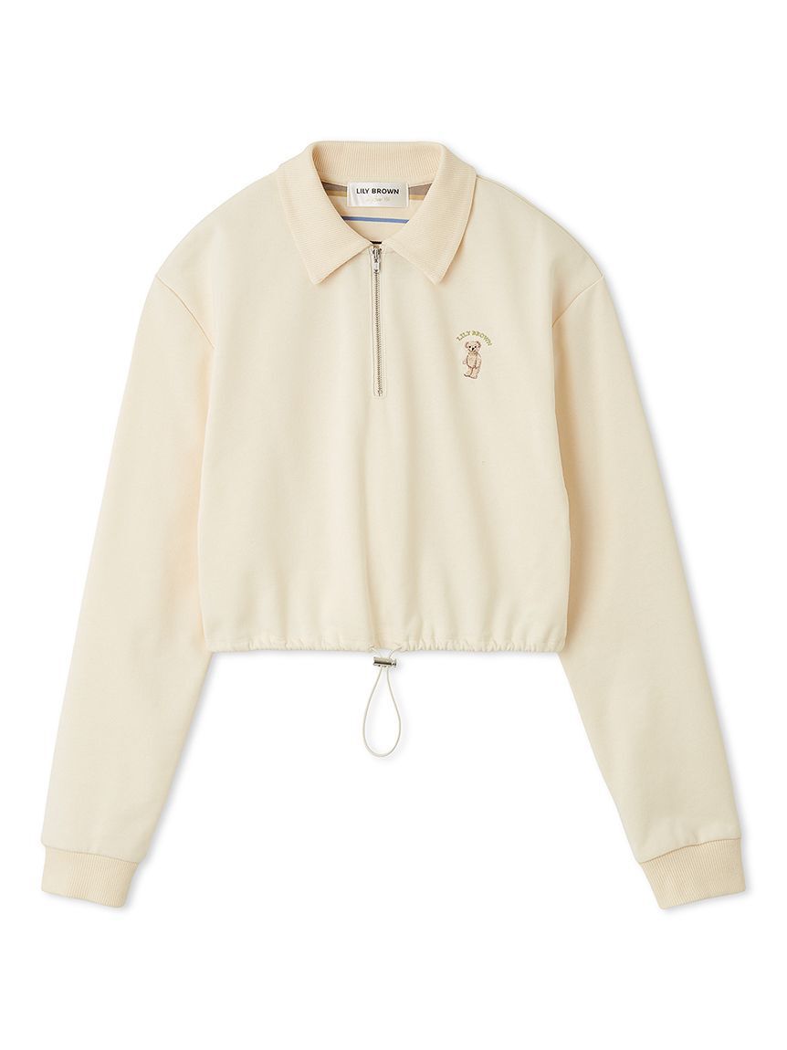 LILY BROWN「【WEB限定カラー】Lily Bearハーフジップクロップドスウェット」|スウェット・ジャージ|