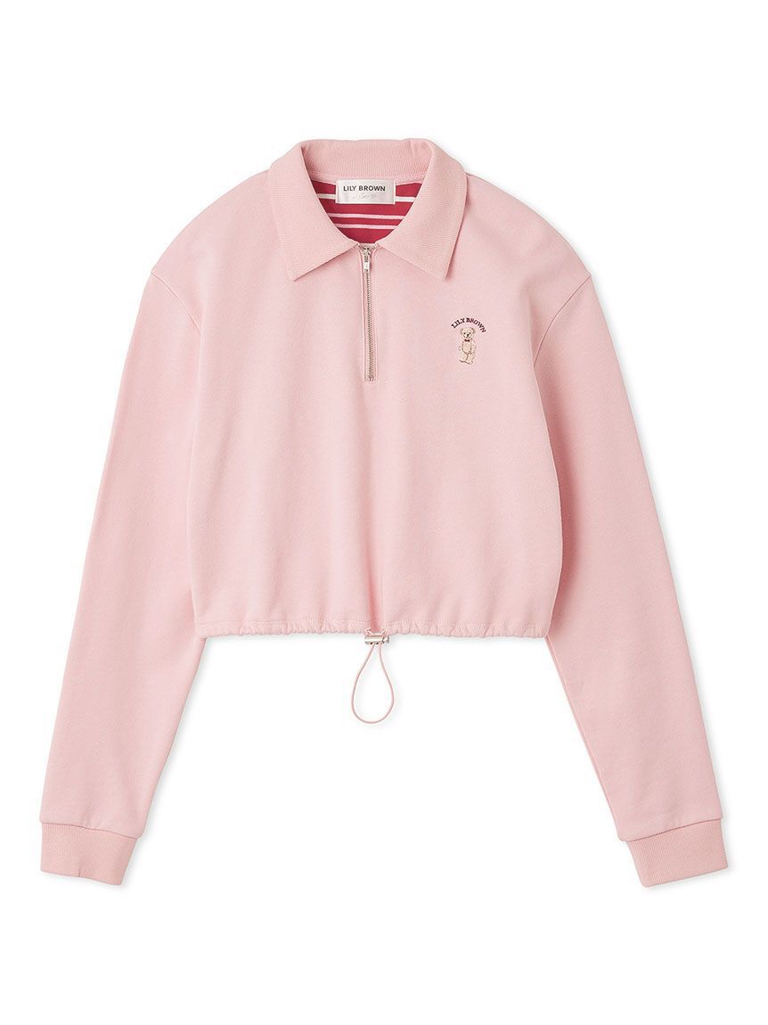 LILY BROWN「【WEB限定カラー】Lily Bearハーフジップクロップドスウェット」|スウェット・ジャージ|