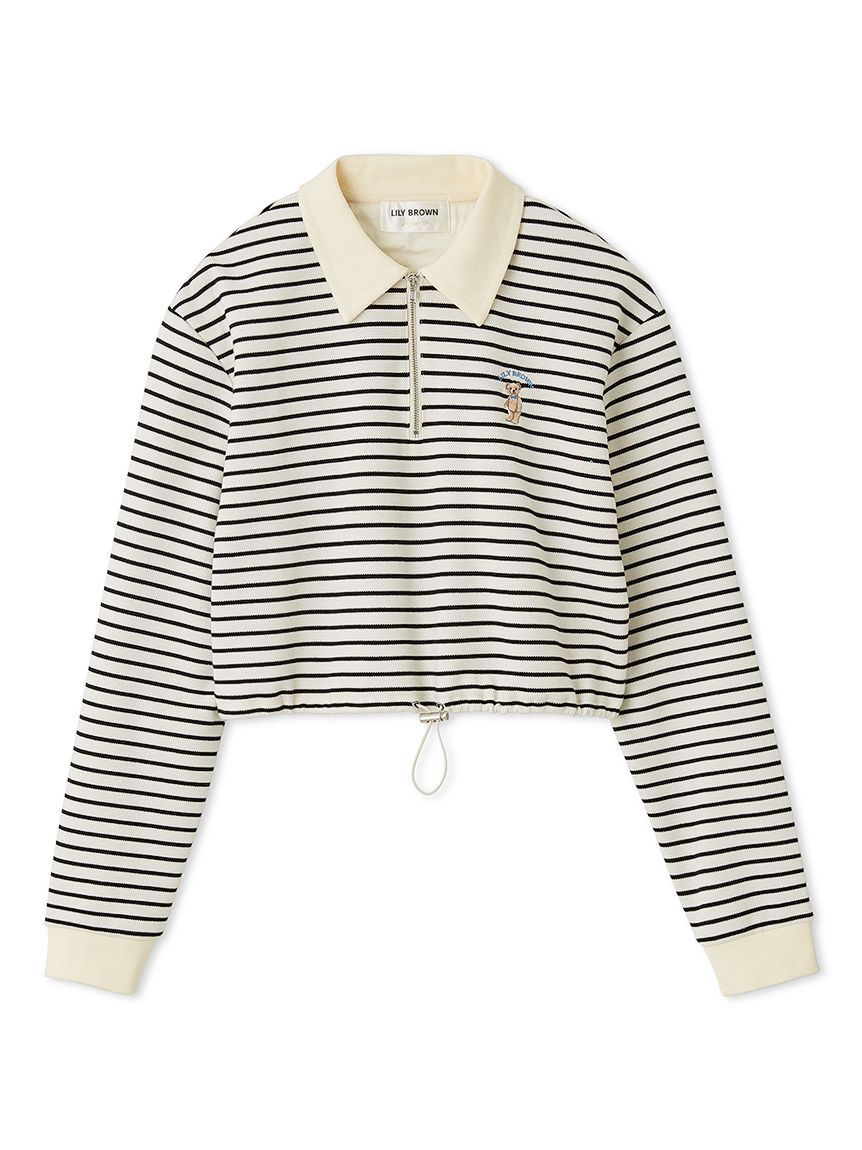 LILY BROWN「【WEB限定カラー】Lily Bearハーフジップクロップドスウェット」|スウェット・ジャージ|