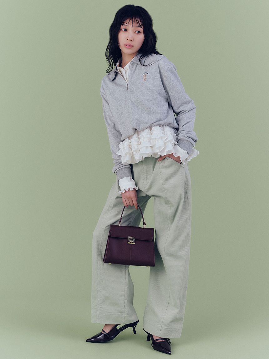 LILY BROWN「【WEB限定カラー】Lily Bearハーフジップクロップドスウェット」|スウェット・ジャージ|