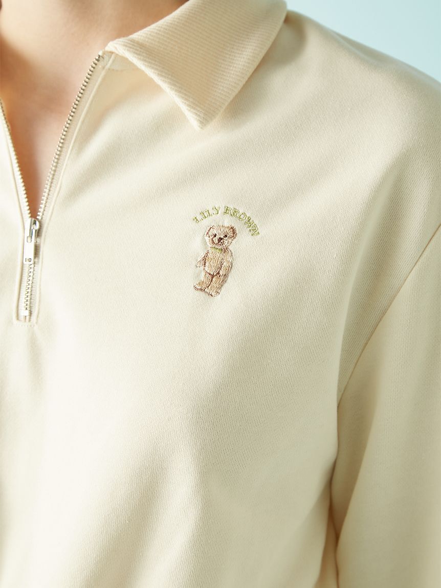 LILY BROWN「【WEB限定カラー】Lily Bearハーフジップクロップドスウェット」|スウェット・ジャージ|