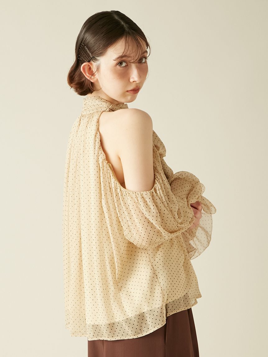 LILY BROWN「【WEB限定カラー】ドレープボウタイシフォンブラウス」|シャツ・ブラウス|