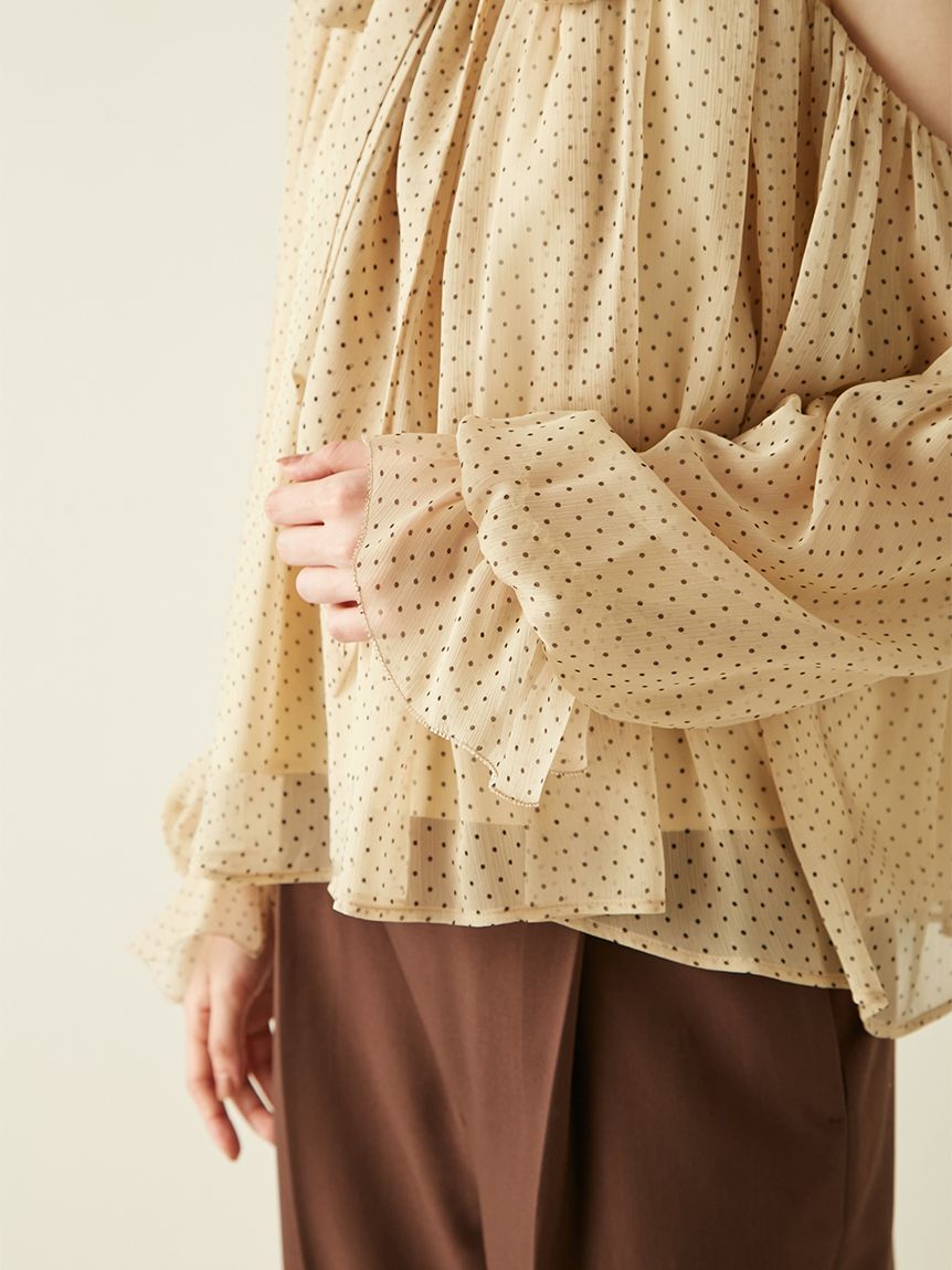 LILY BROWN「【WEB限定カラー】ドレープボウタイシフォンブラウス」|シャツ・ブラウス|